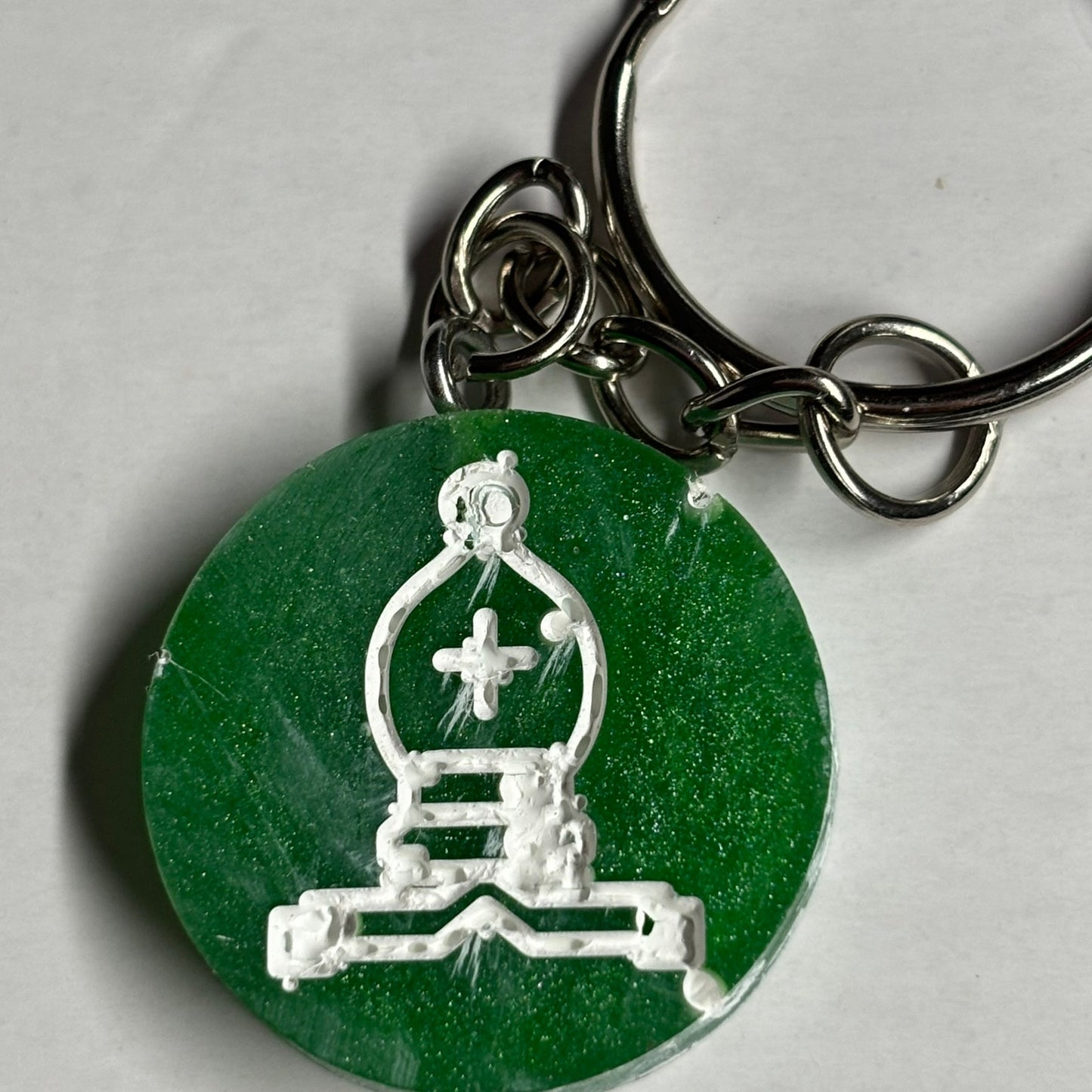 Dark Green Bishop - Handmade Resin Keychain