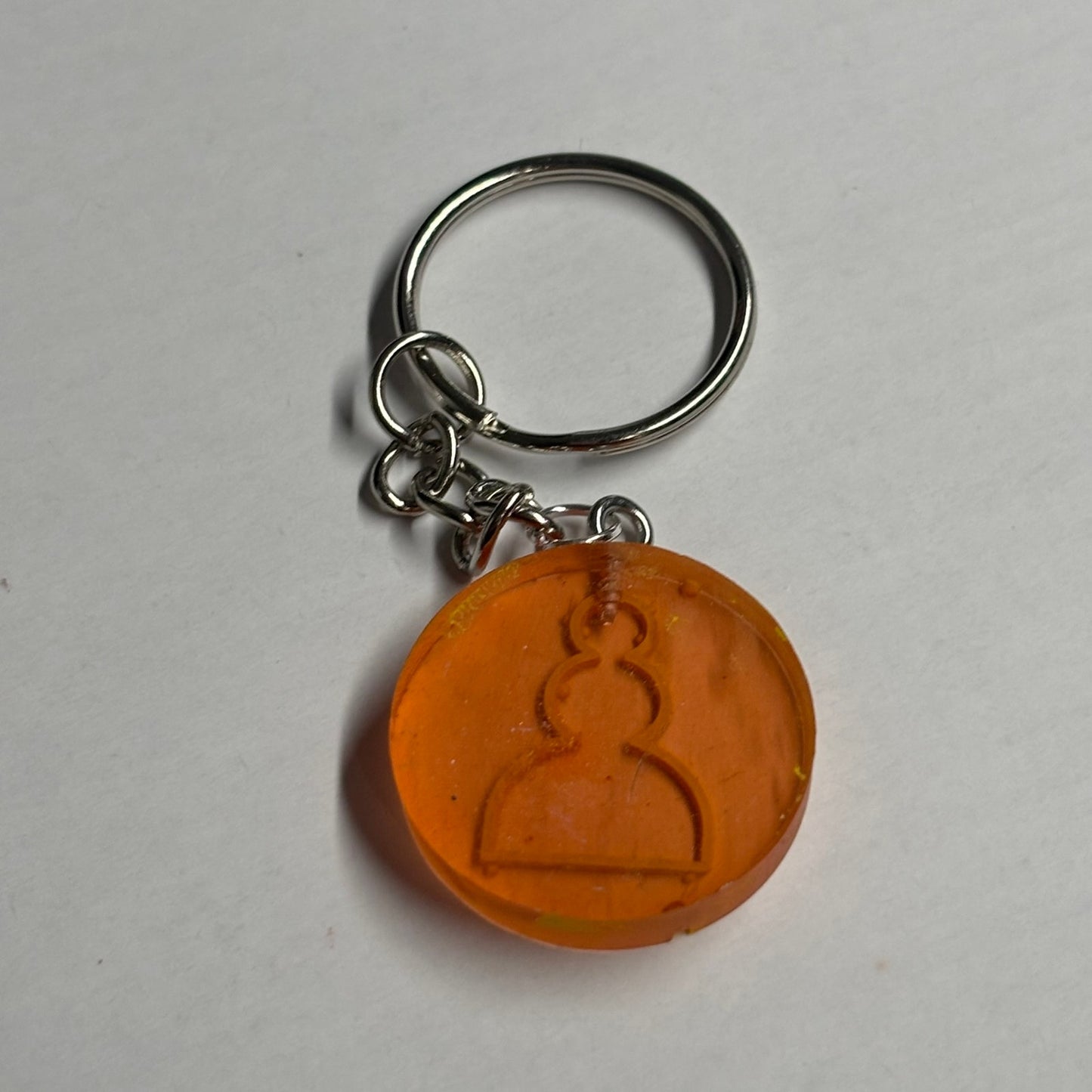 Orange Transparent Pawn - Handmade Resin Keychain