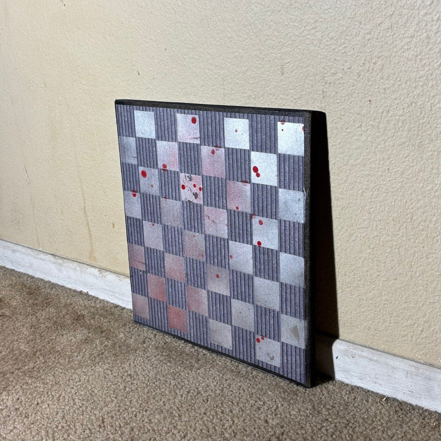 Vintage Splatter Red - Scrapbook Chess Board