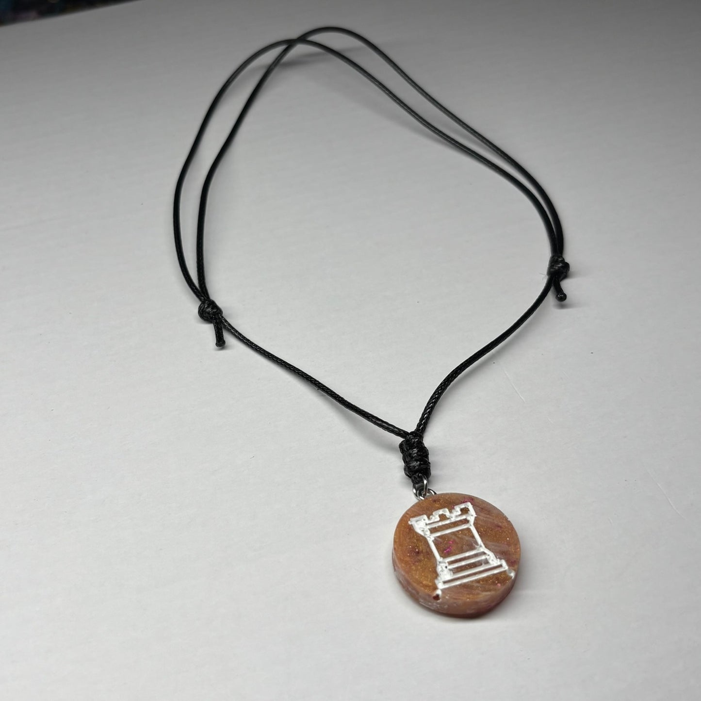 Royal Rook - Handmade Resin Chess Necklace