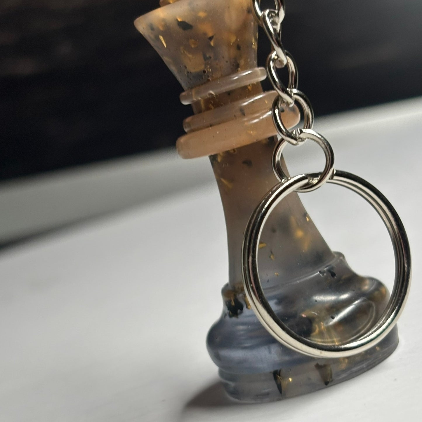 Royal Brown/Silver King - Handmade Resin Keychain