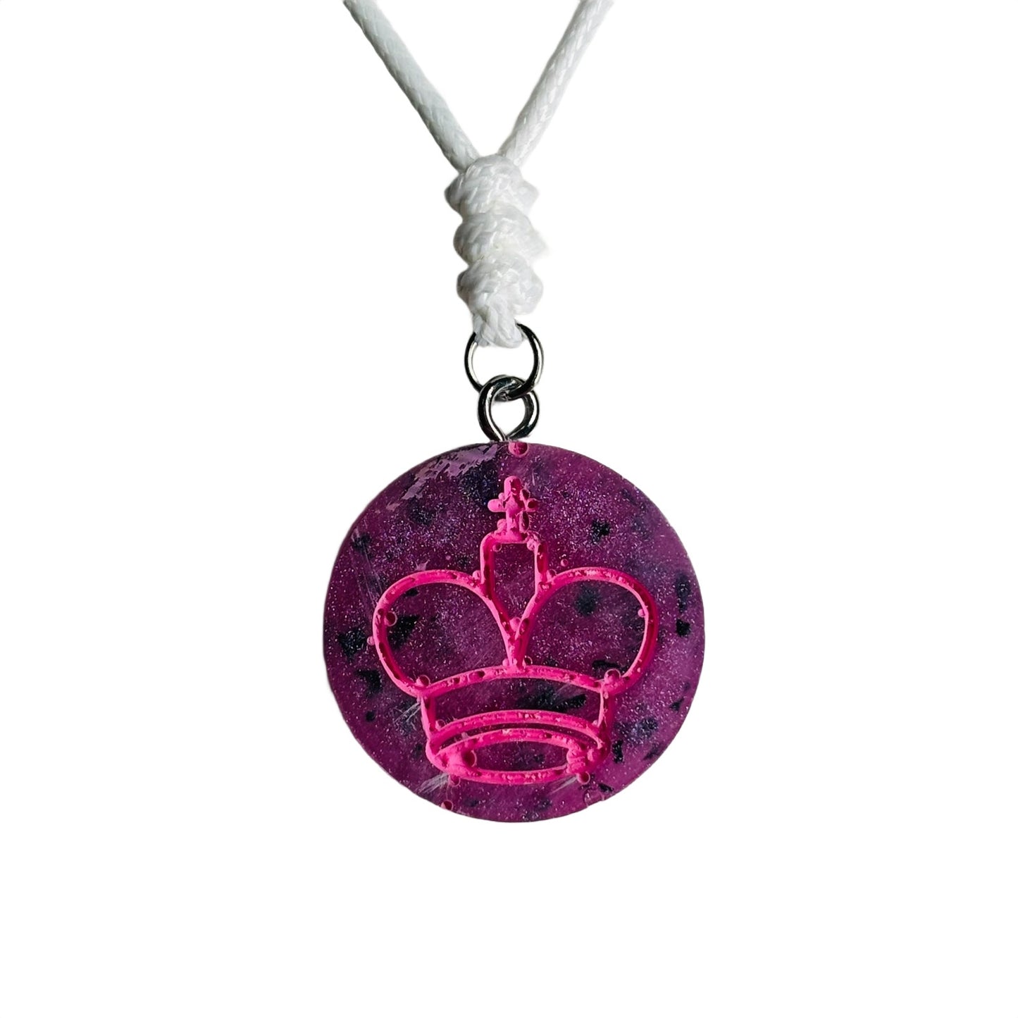 Pink Luxury King - Handmade Resin Chess Necklace