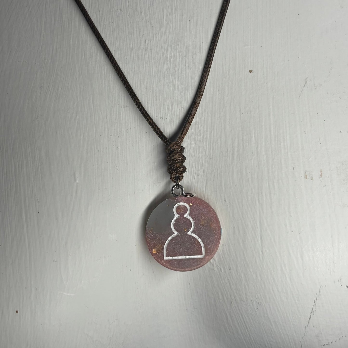 Cosmic Space Pawn - Handmade Resin Chess Necklace