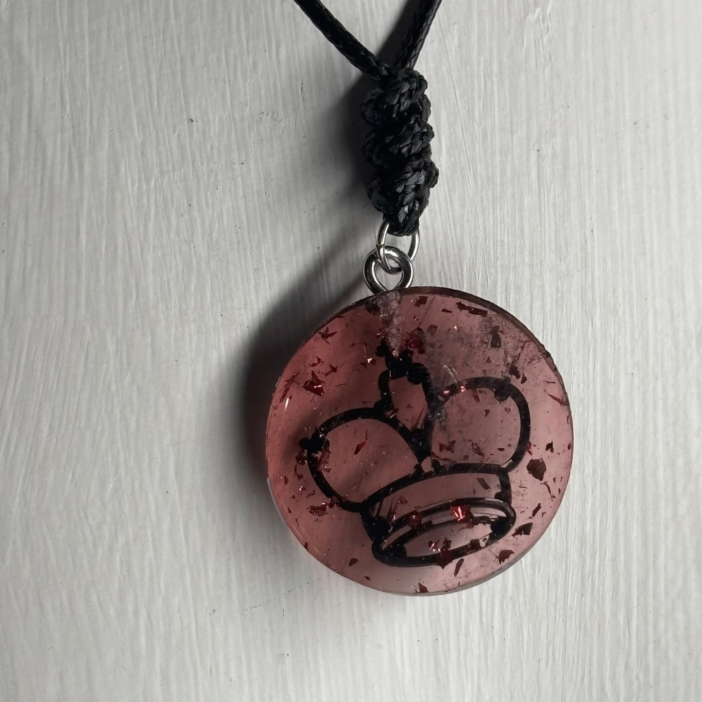 Royal Violet Red Pawn - Handmade Resin Chess Necklace