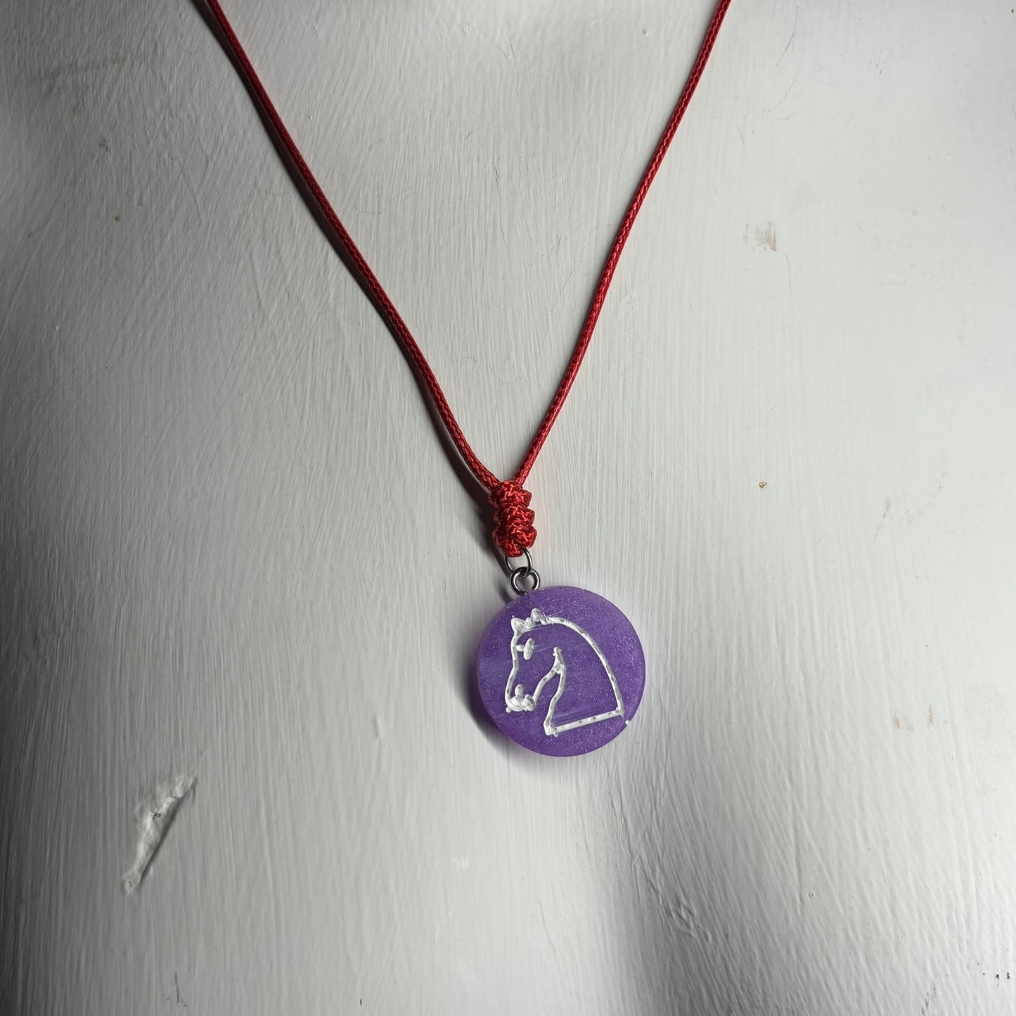 Purple Knight - Handmade Resin Chess Necklace