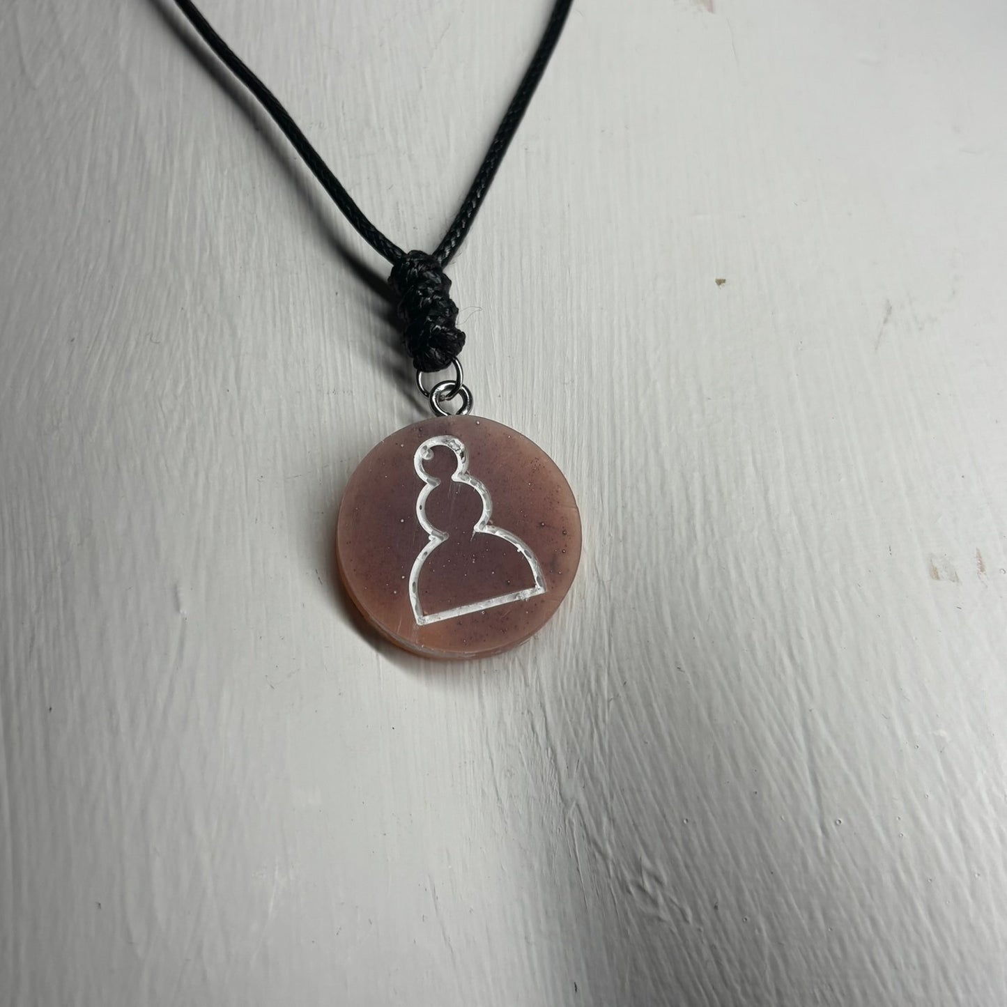 Brown Pawn - Handmade Resin Chess Necklace
