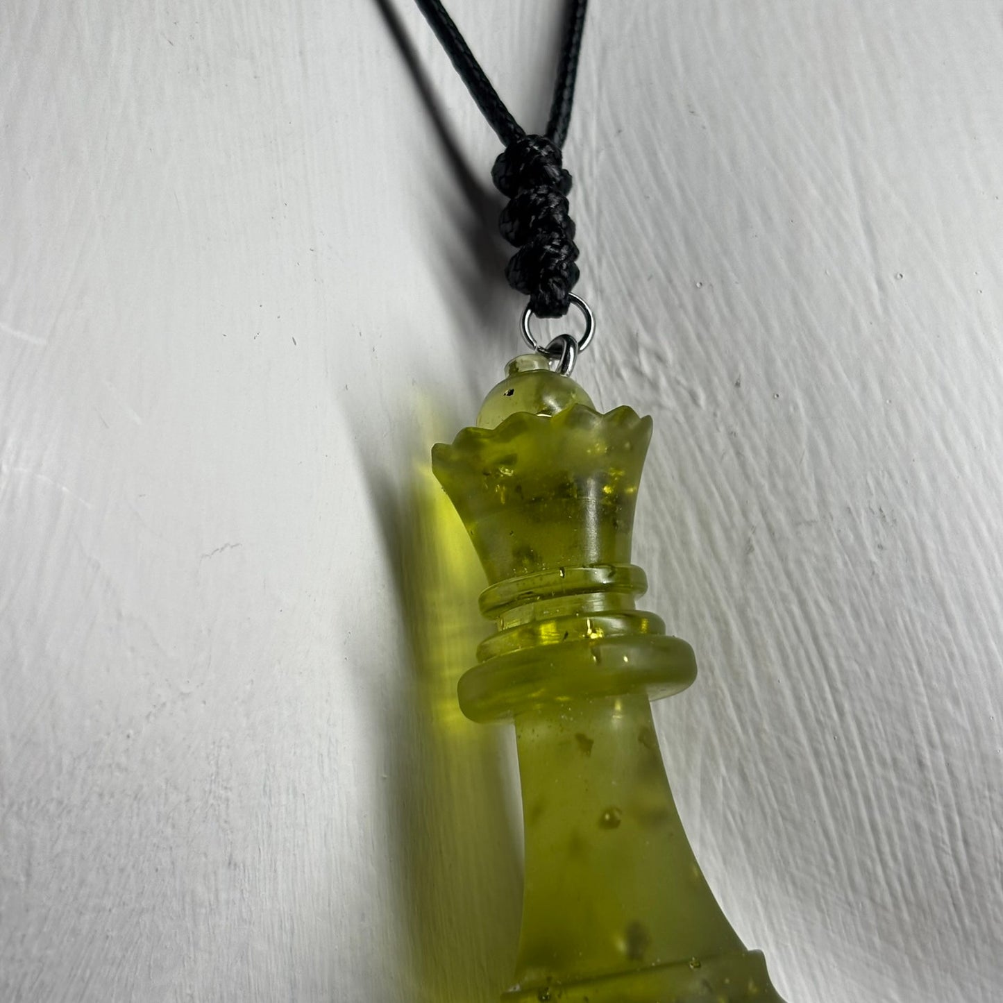 Dirty Green Queen - Handmade Resin Chess Necklace