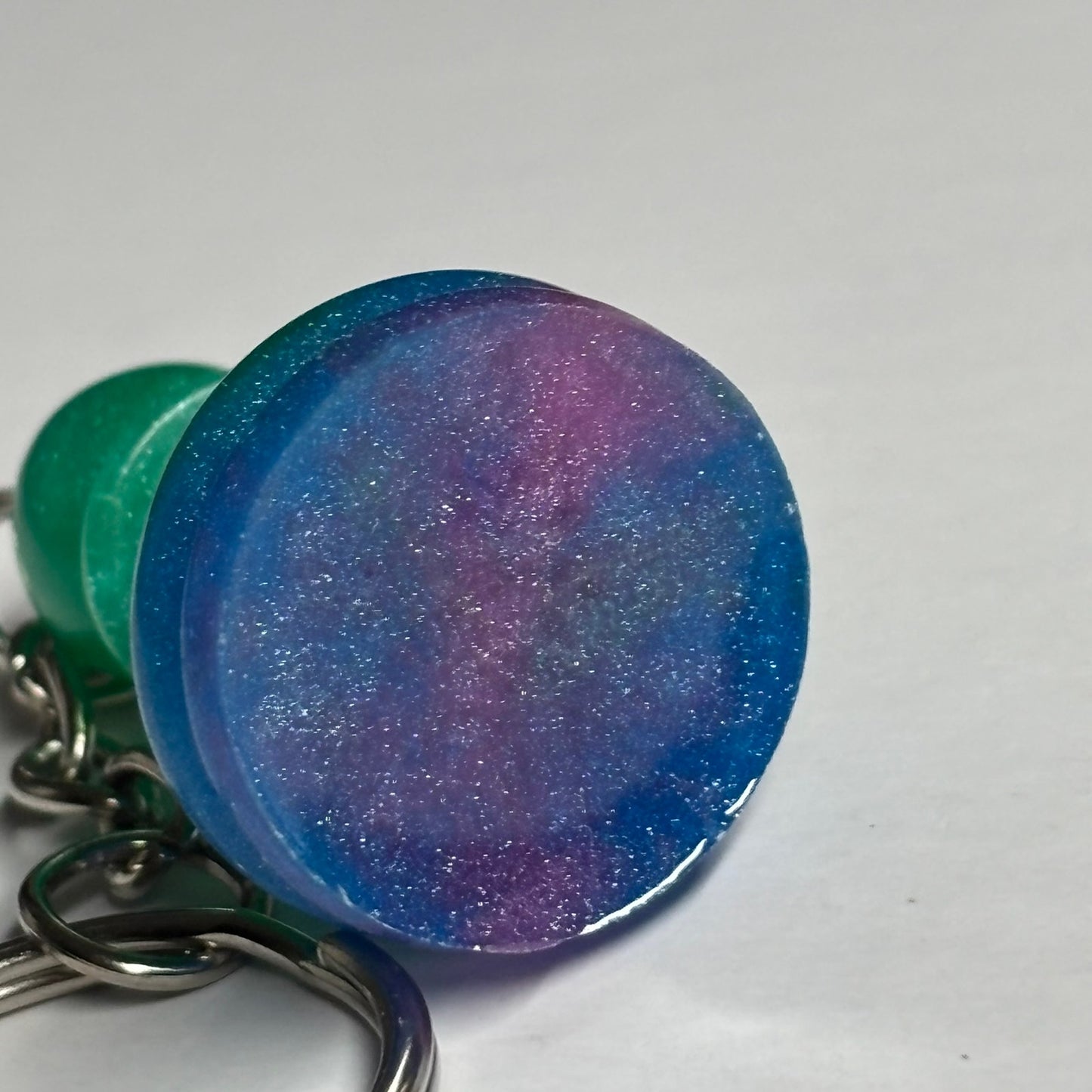 Green Galaxy Pawn - Handmade Resin Keychain