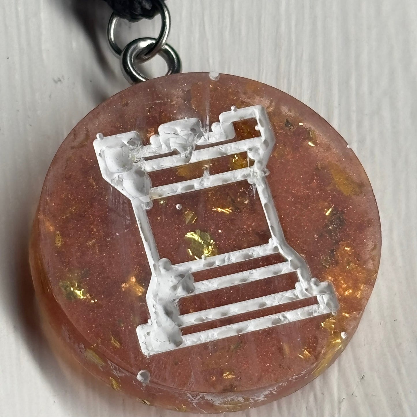 Amber Rook - Handmade Resin Chess Necklace
