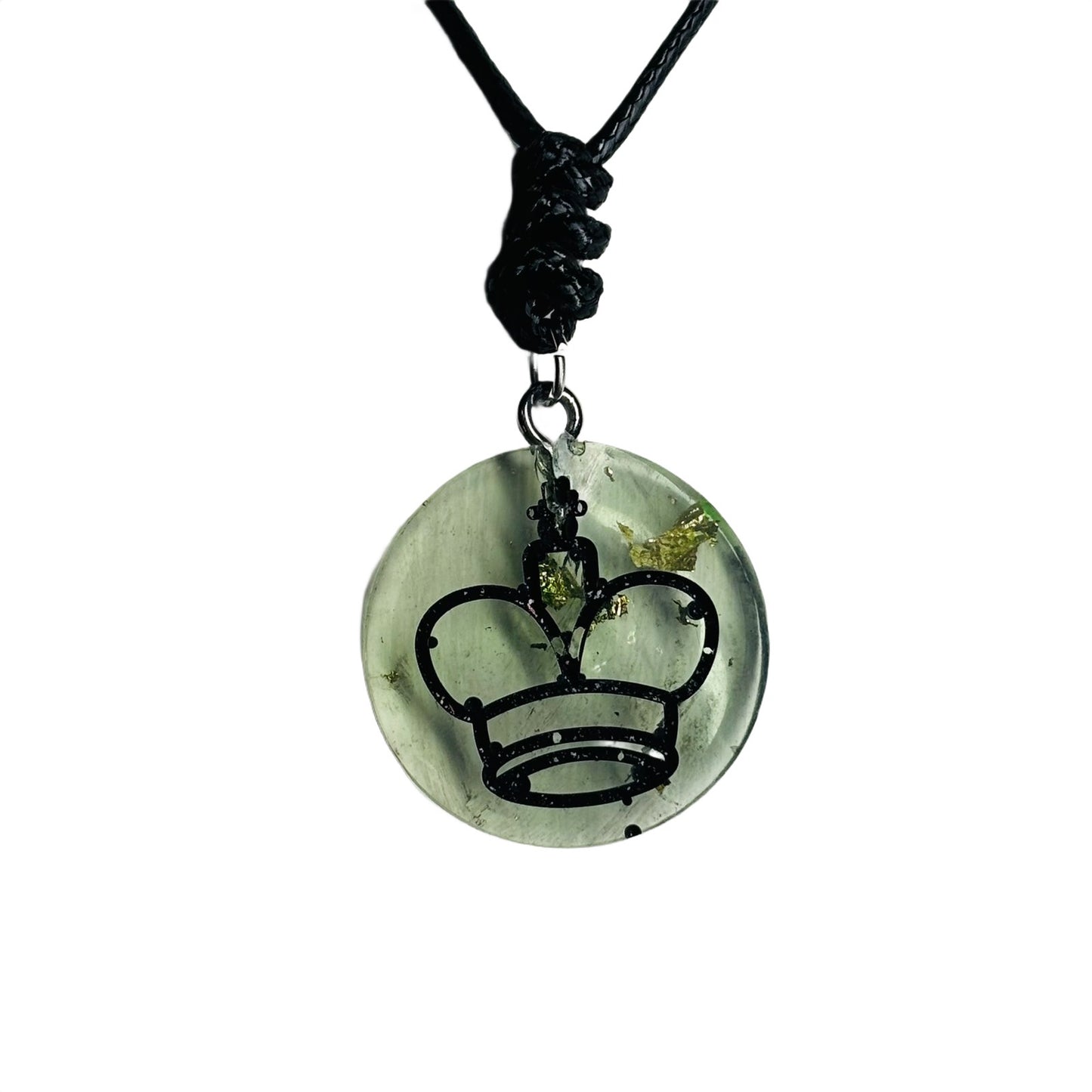 Lemon Green King - Handmade Resin Chess Necklace