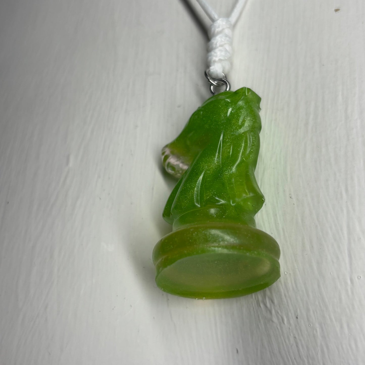 Green Knight - Handmade Resin Chess Necklace