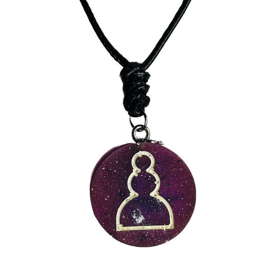 Simple Purple Pawn - Handmade Resin Chess Necklace