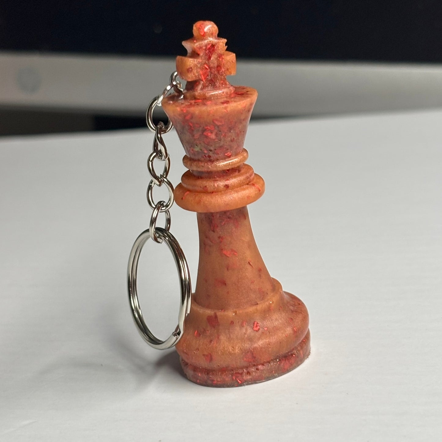 Orange Fire King - Handmade Resin Keychain