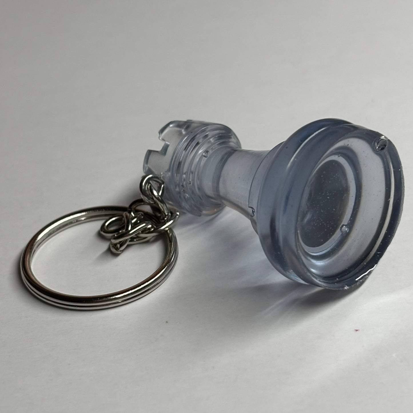 Clear Blue Rook - Handmade Resin Keychain