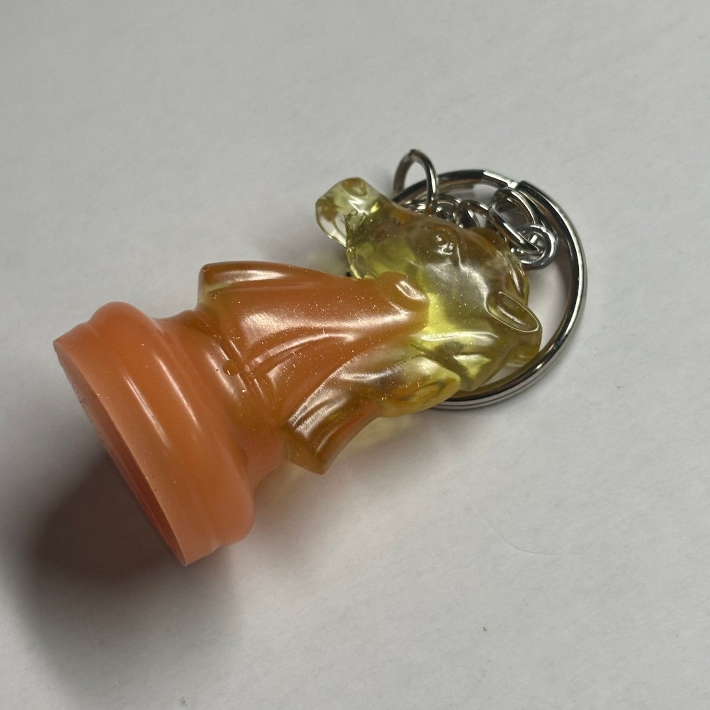 Orange Swoosh Knight - Handmade Resin Keychain