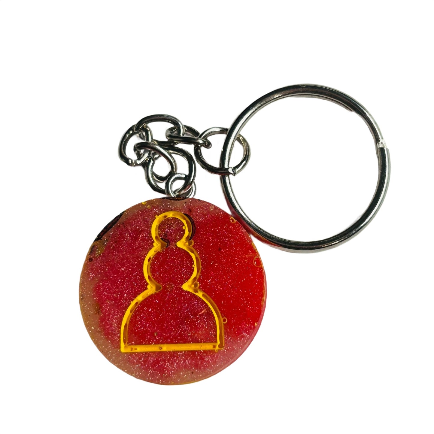 Red Yellow Pawn - Handmade Resin Keychain