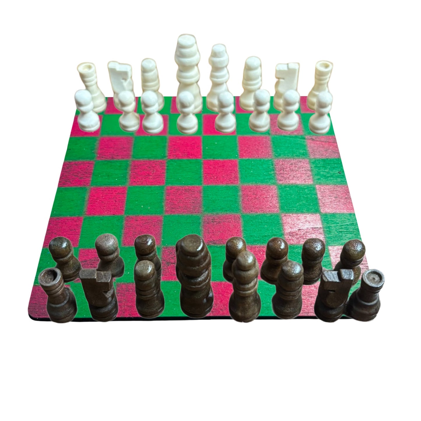 Pinkish Green - Mini Chess Set