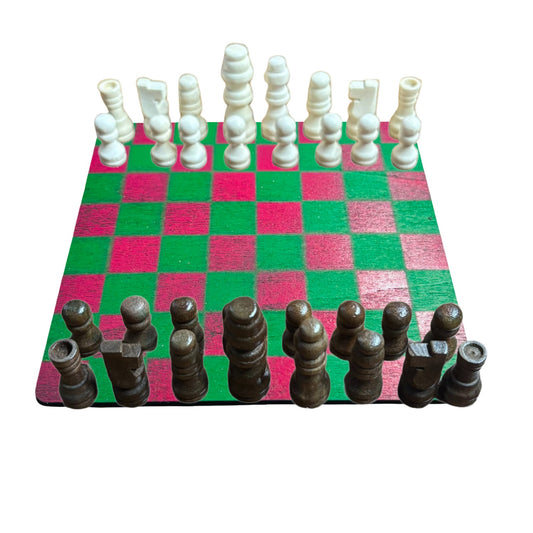 Pinkish Green - Mini Chess Set