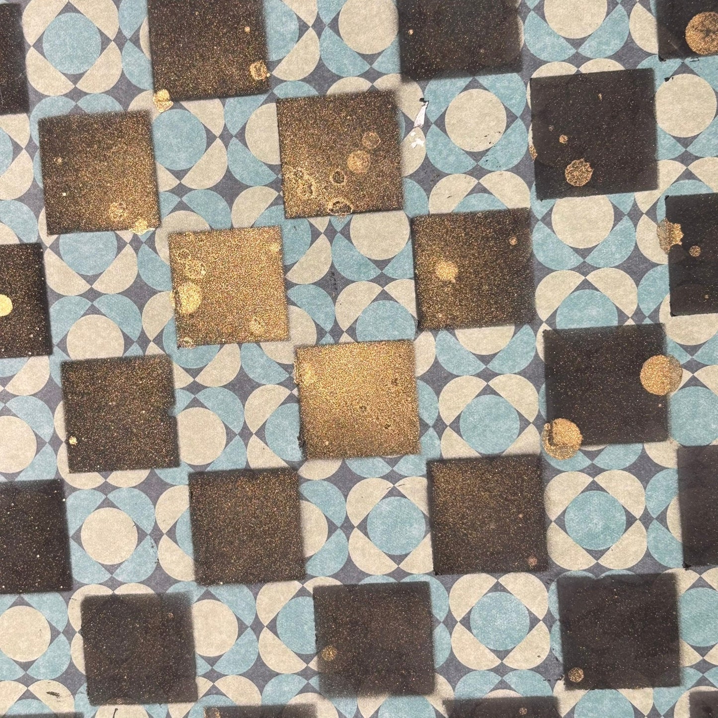Blue Golden Hue Pattern - Scrapbook Chess Board
