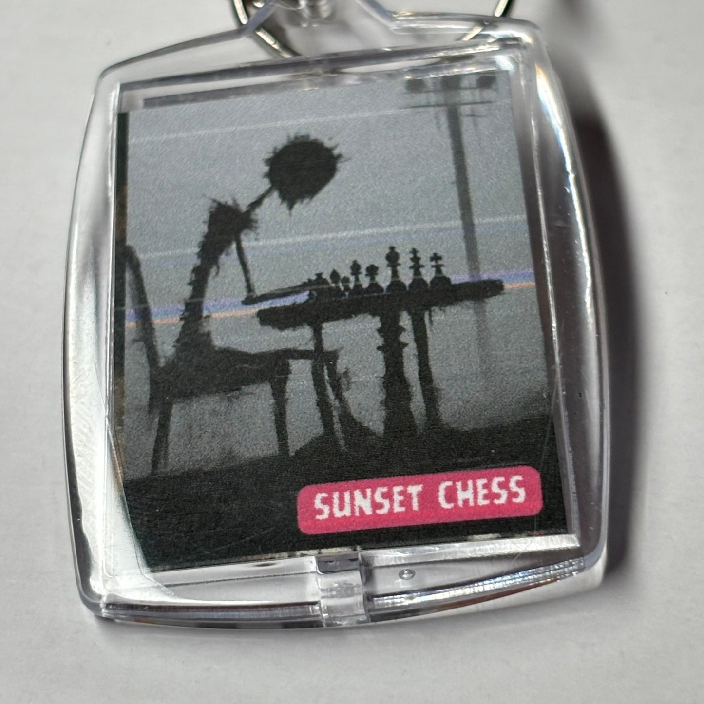 Chess In The Void - Sunset Chess Photo Keychain