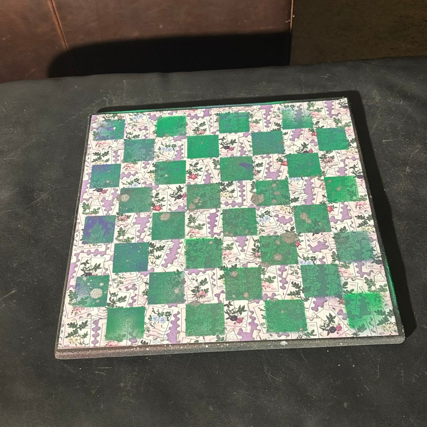 Puzzled Green - Scrapbook Chess Set