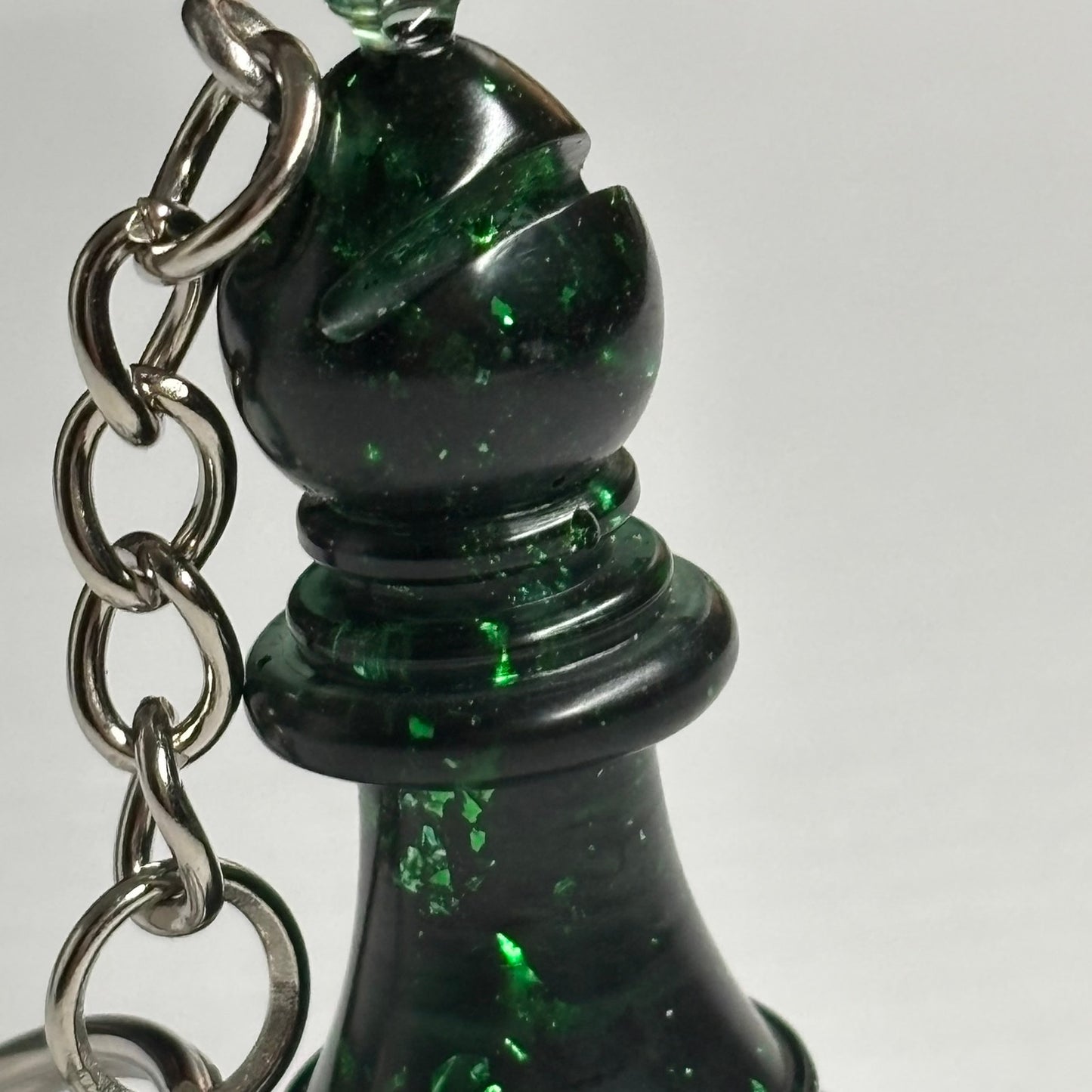 Dark Green Bishop - Handmade Resin Keychain