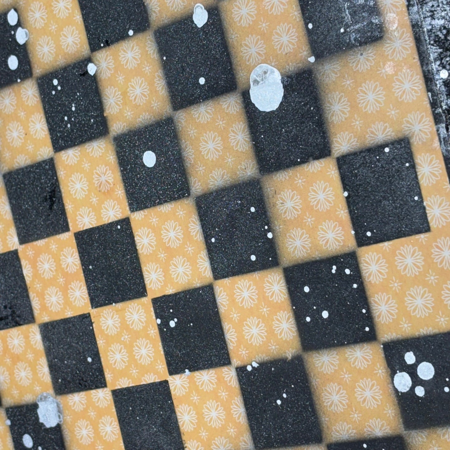 Yellow Vintage Pattern - Large Scrapbook Chess Board