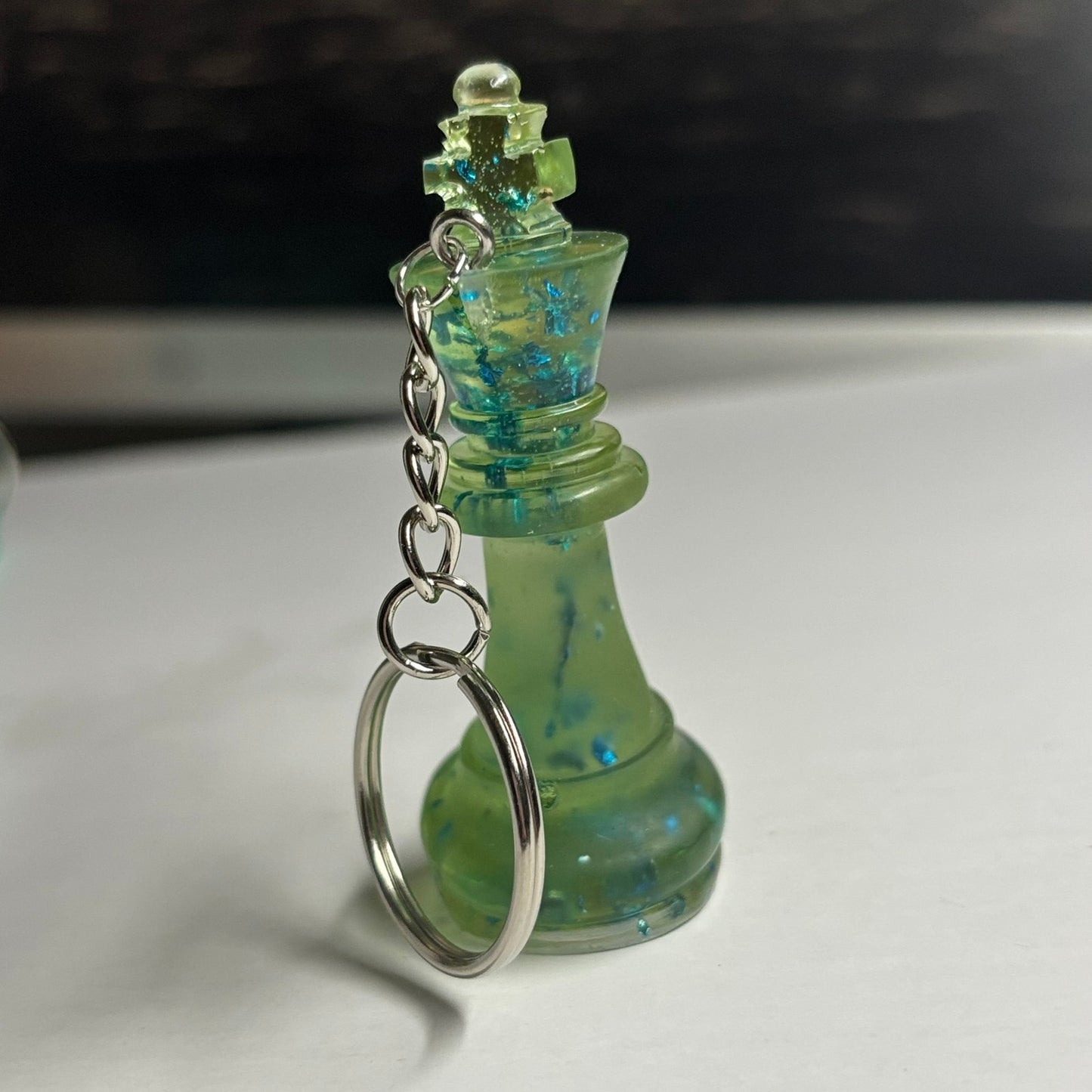 Green King - Handmade Resin Keychain