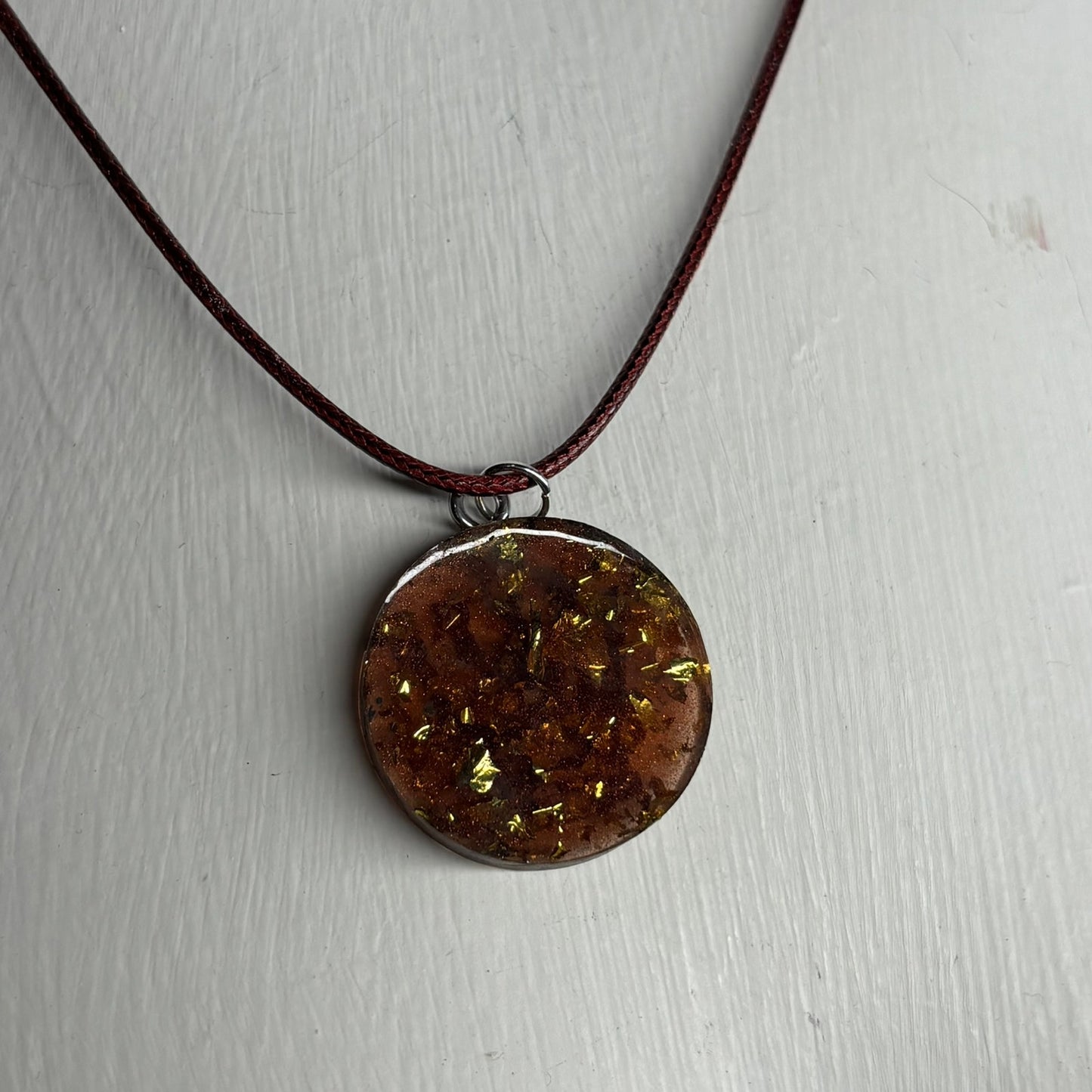 Amber Queen - Handmade Resin Chess Necklace