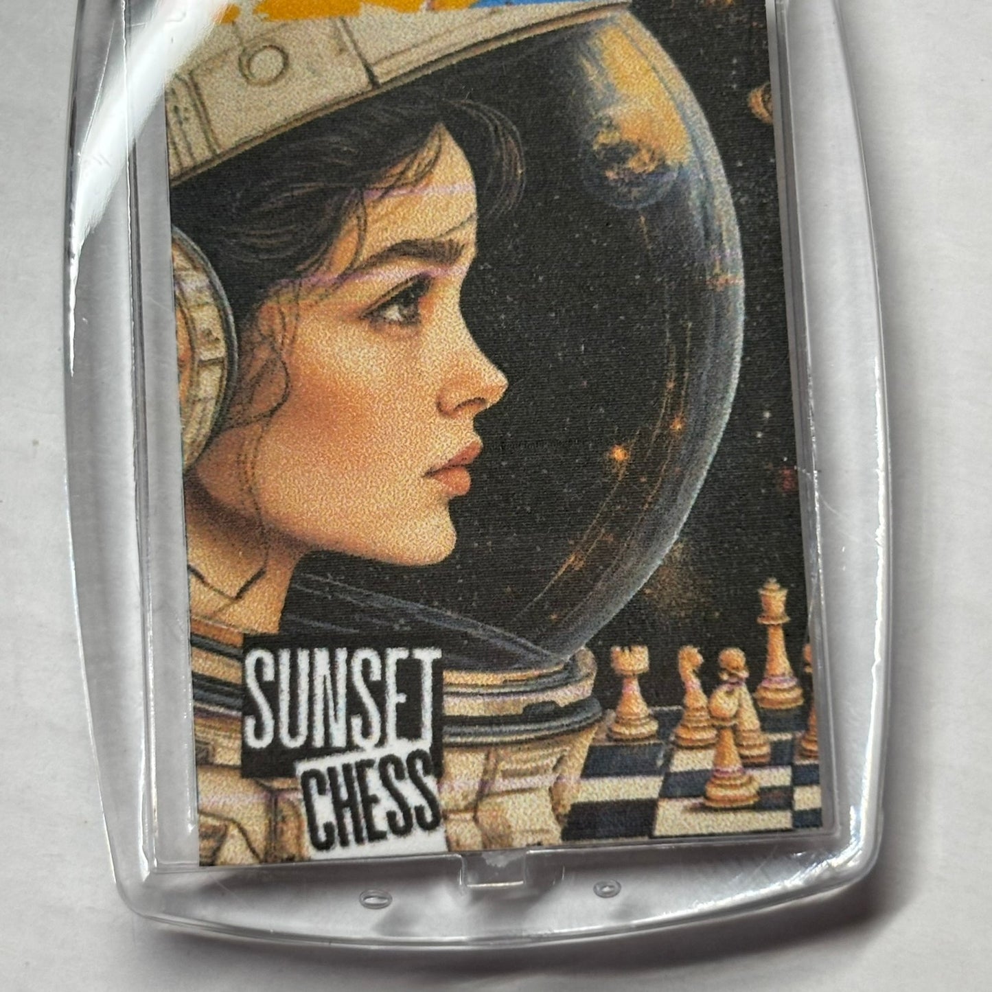Space Girl - Chess  Photo Keychain