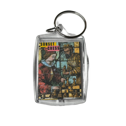 Vintage Chess - Sunset Chess Photo Keychain
