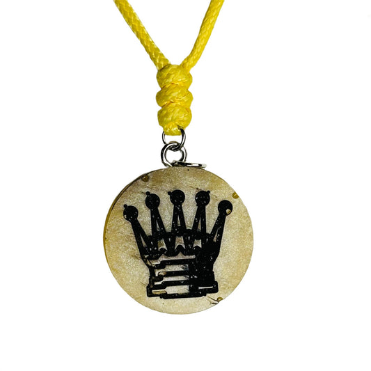 Yellow Queen - Handmade Resin Chess Necklace