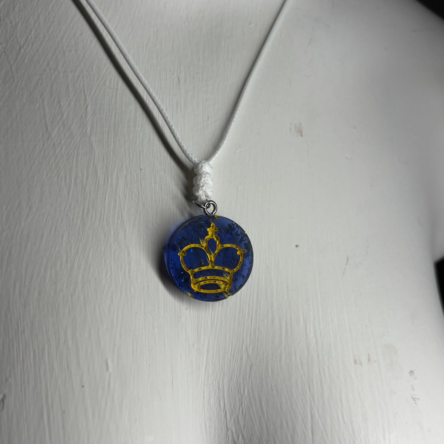 Royal Blue King - Handmade Resin Chess Necklace