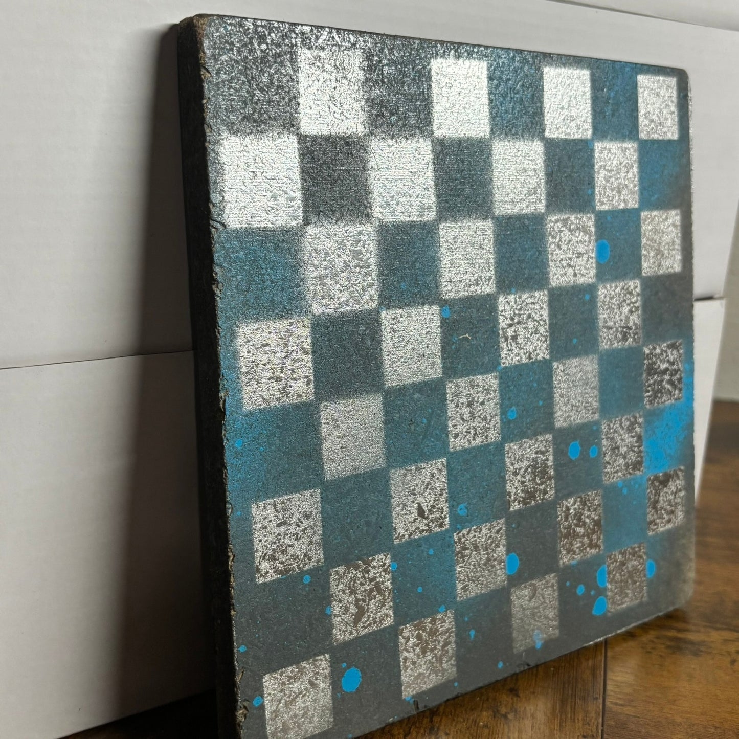 Blue Chrome - Painted Double Sided Chess Board