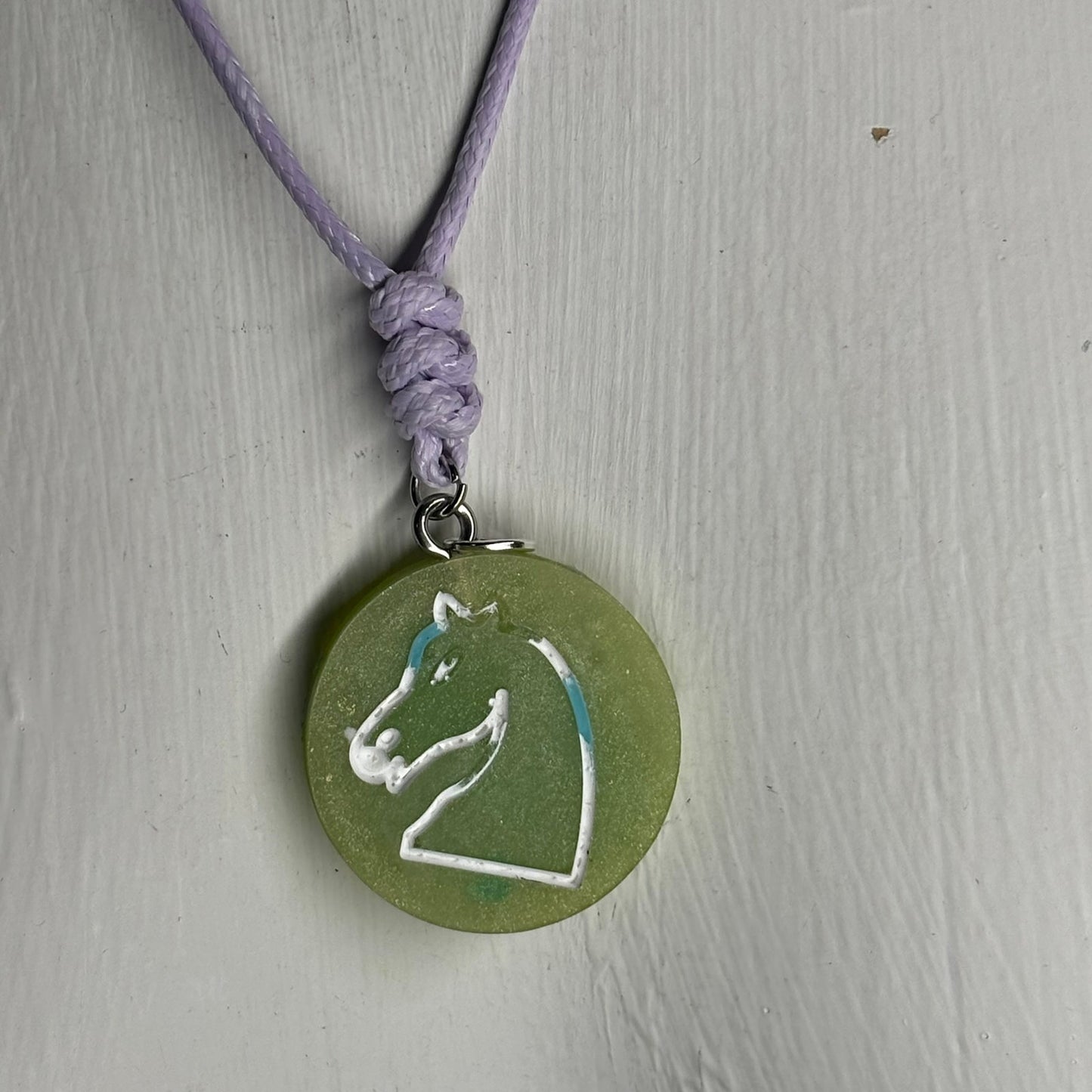 Green Knight - Handmade Resin Chess Necklace
