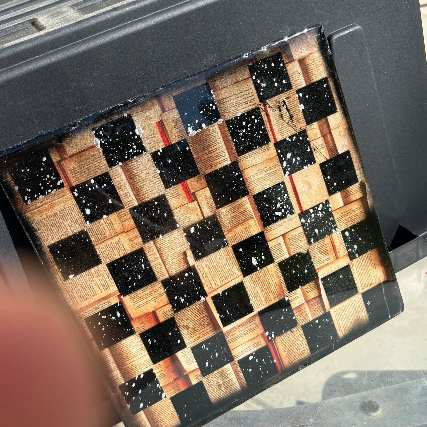 Vintage Writings - Resin Coated Chess Board