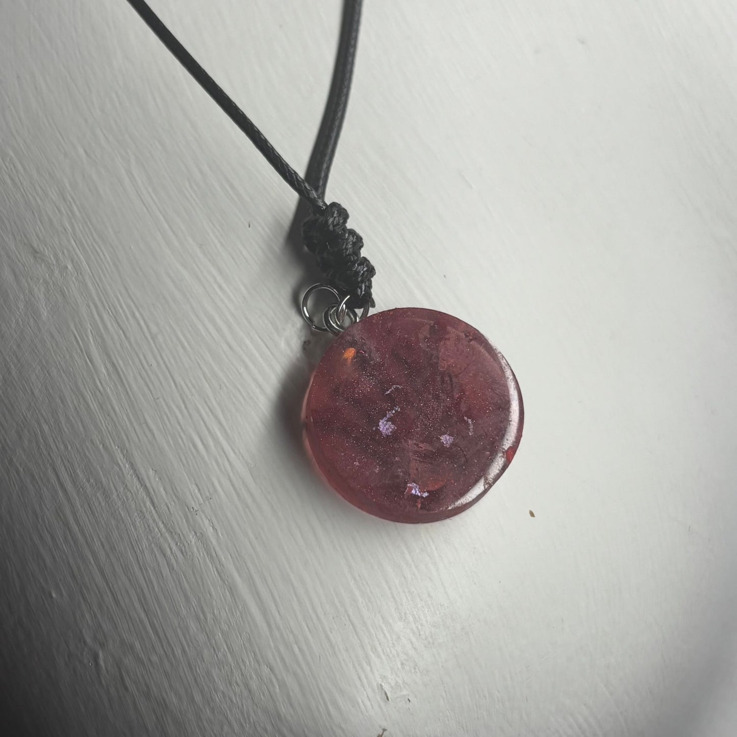 Red Print Queen - Handmade Resin Chess Necklace