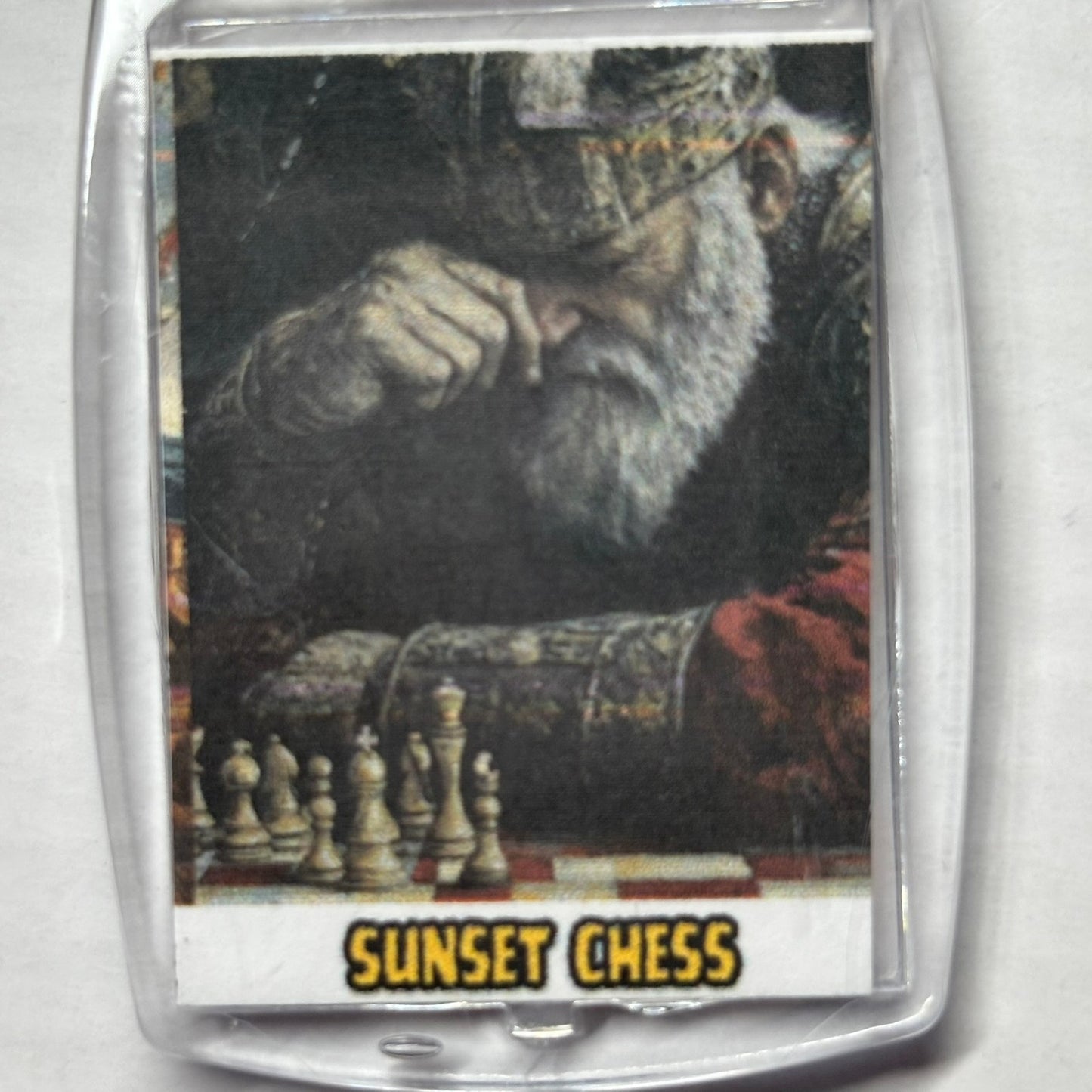 Old Man - Chess  Photo Keychain