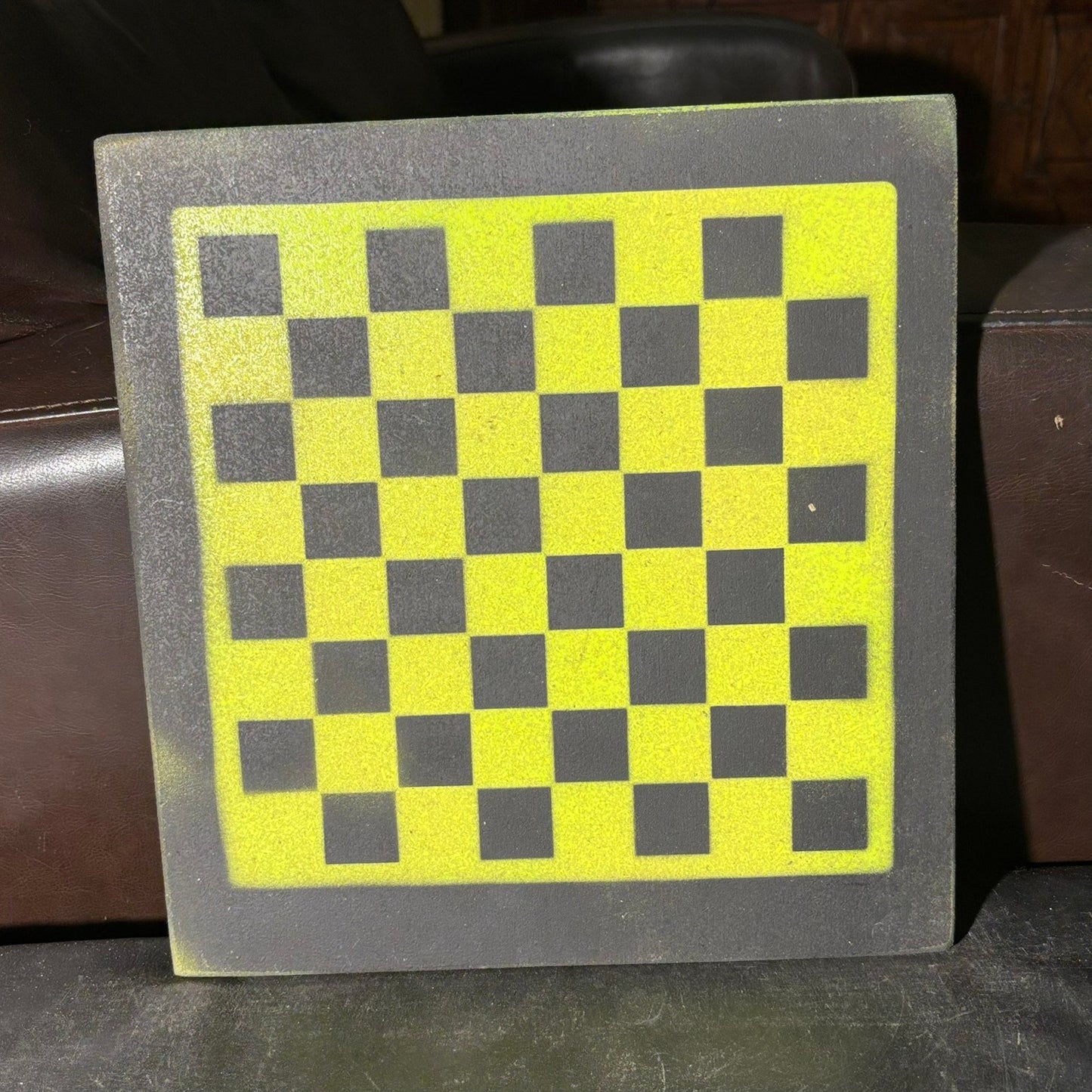 Green & Black - Painted Chess Board