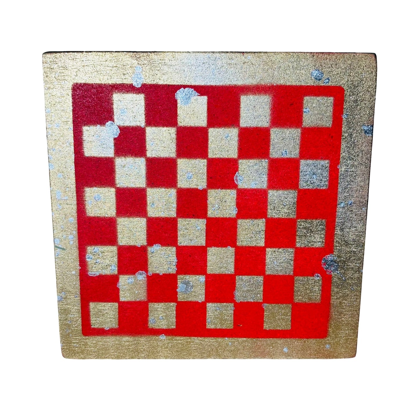 Red & Gold - Painted Chess Board