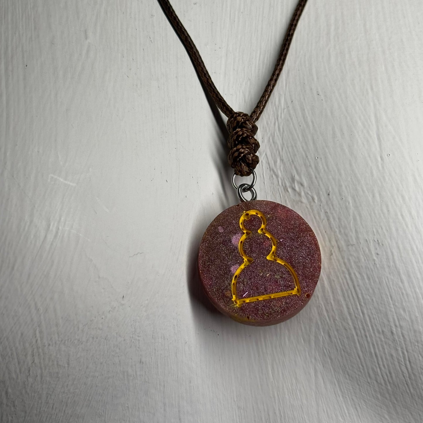 Lava Red Pawn - Handmade Resin Chess Necklace