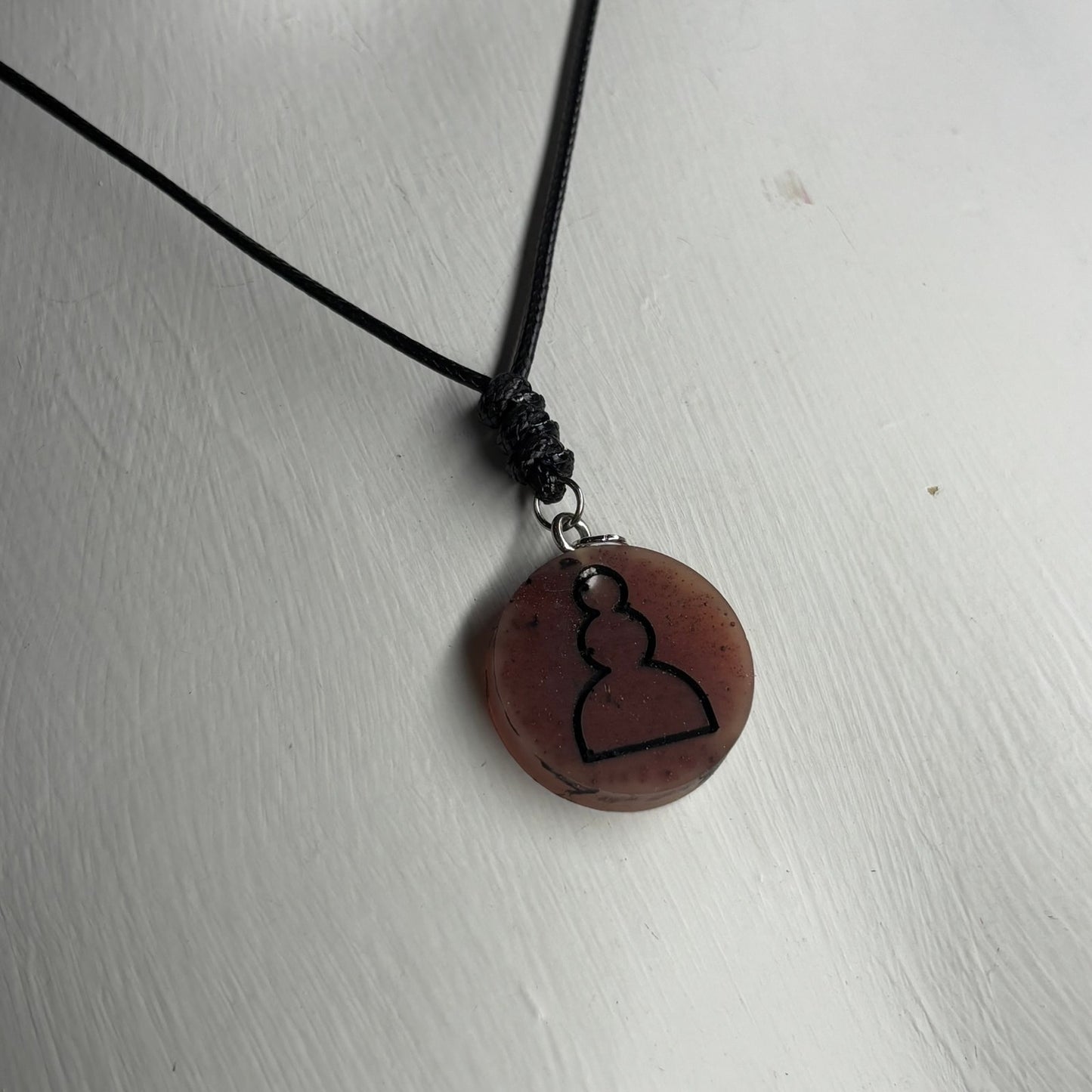 Brown Pawn - Handmade Resin Chess Necklace