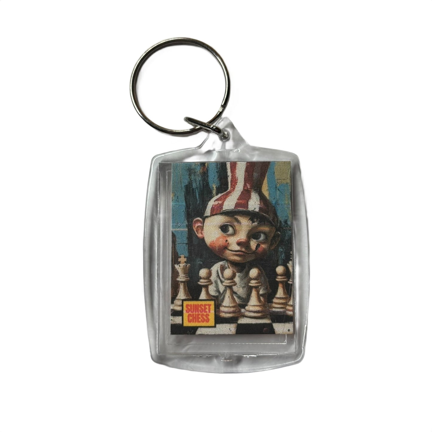 Curious Boy - Chess  Photo Keychain