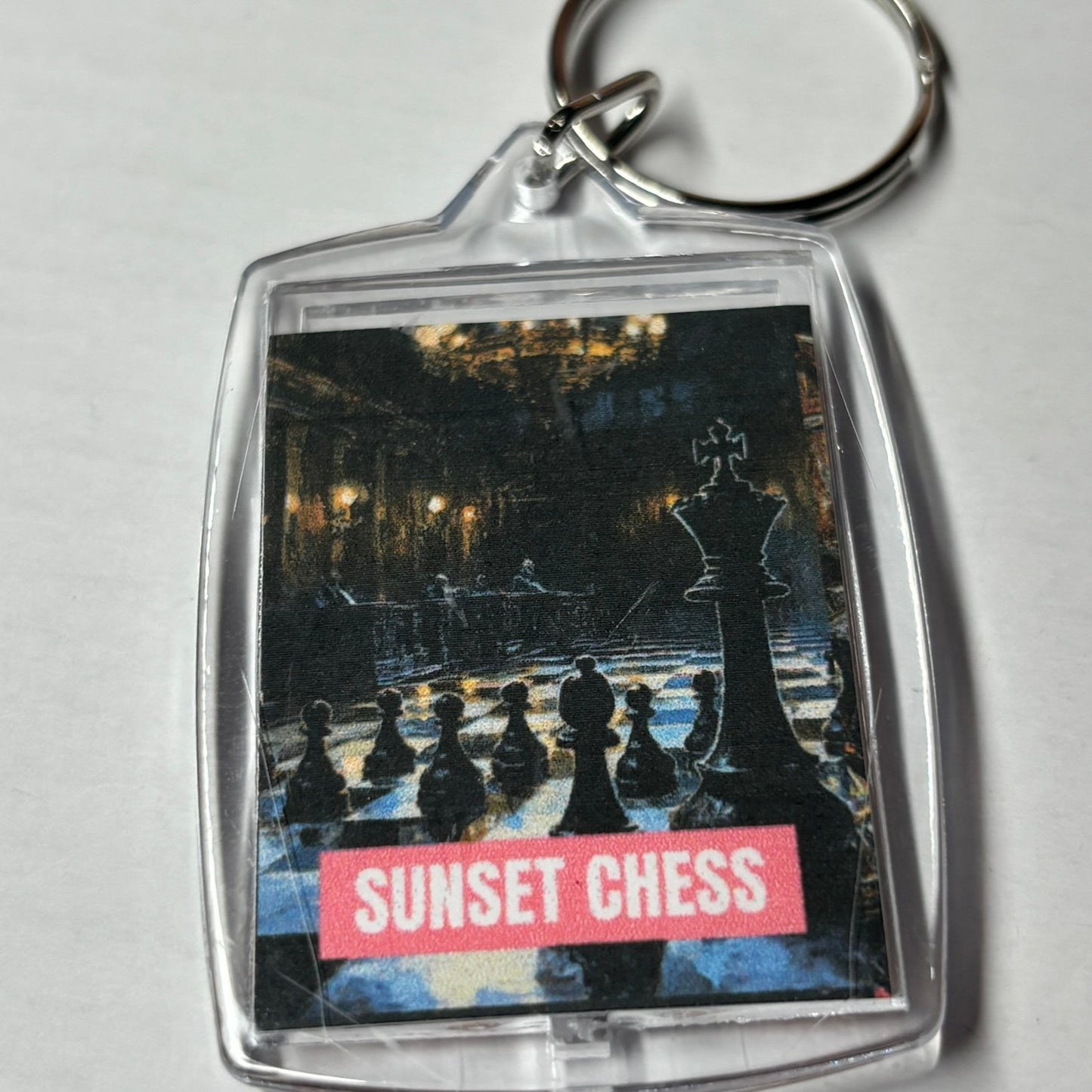 The Dark Hall - Sunset Chess Photo Keychain