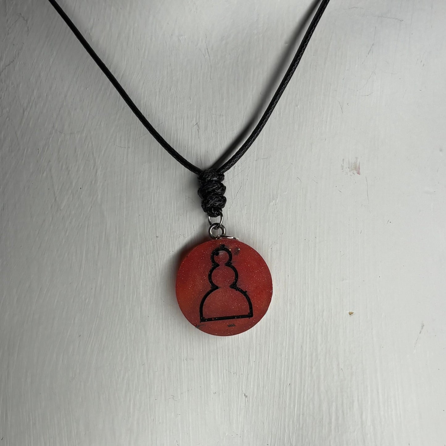 Red Pawn - Handmade Resin Chess Necklace