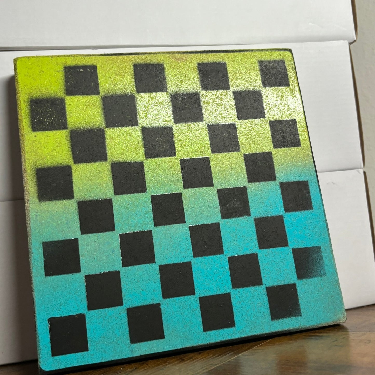 Yellow & Blue - Painted Double Sided Chess Board