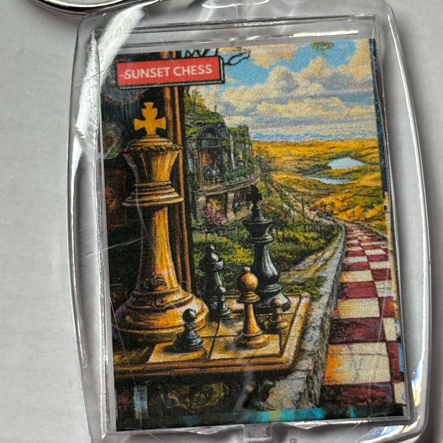 Field Side - Chess  Photo Keychain
