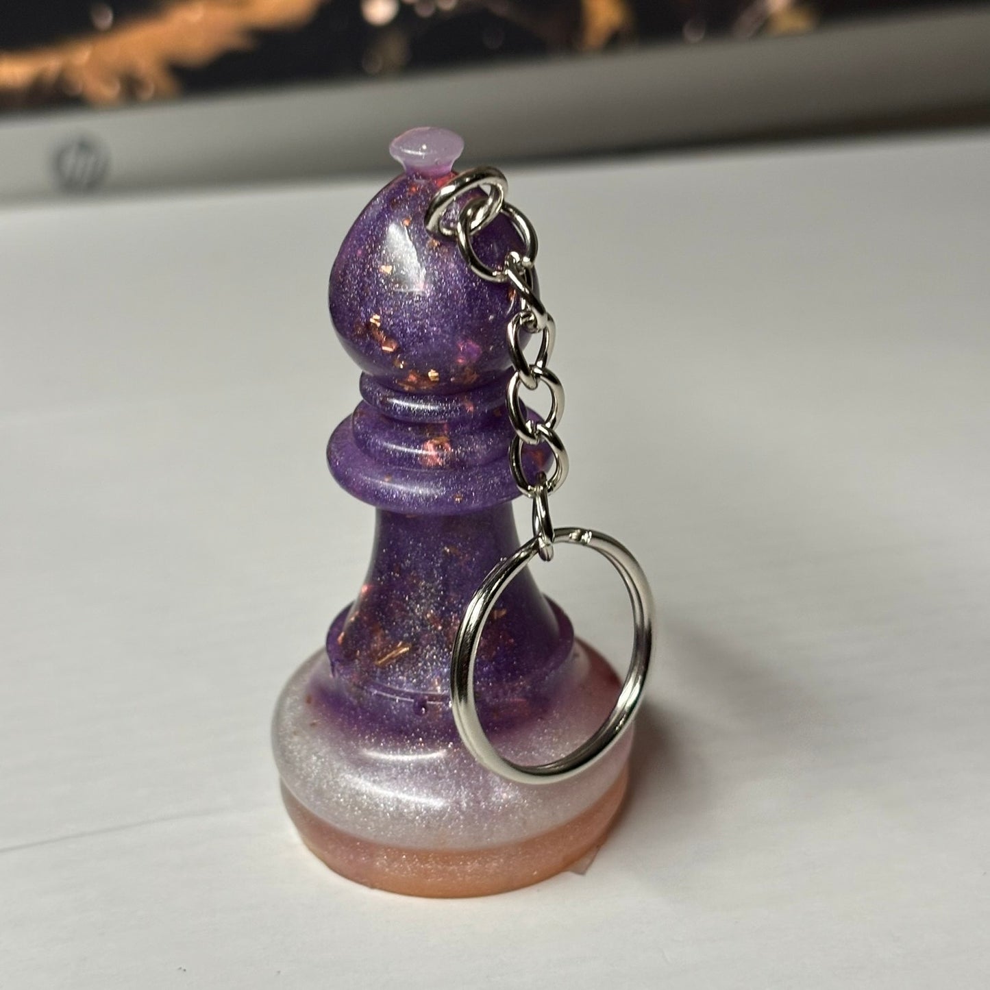 Finest Purple Bishop - Handmade Resin Keychain - Large Edition