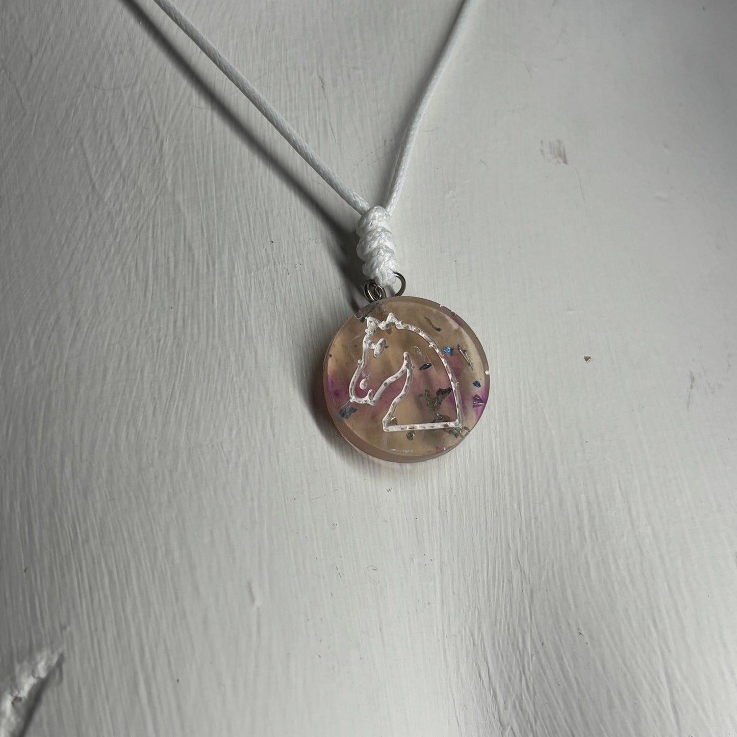 Champagne Yellow Knight - Handmade Resin Chess Necklace