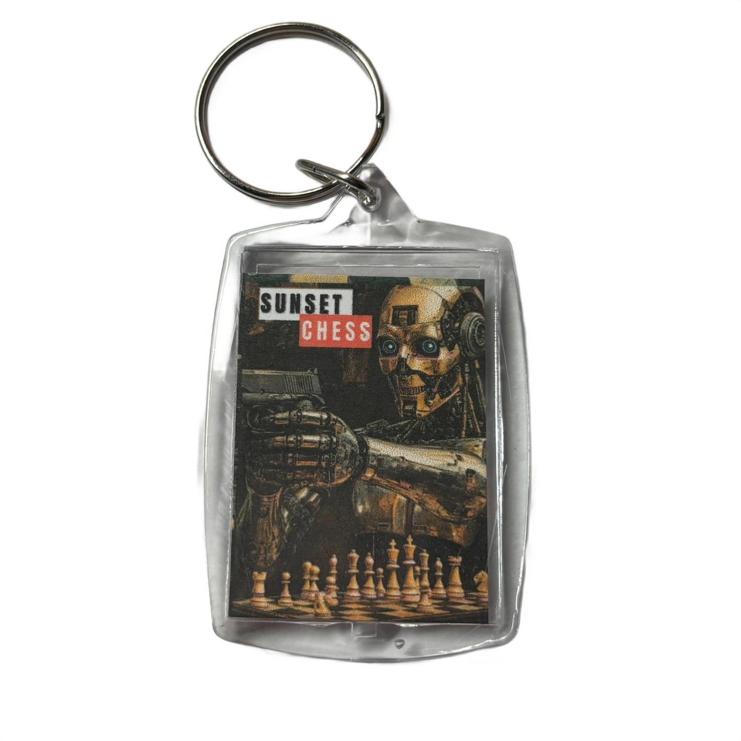 Angry Robot - Chess  Photo Keychain